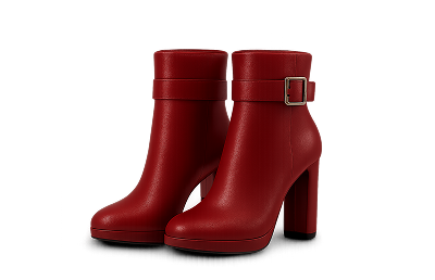 Ботильоны женские бордовые на каблуке