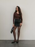 Открытые кожаные туфли слим-бэки черные